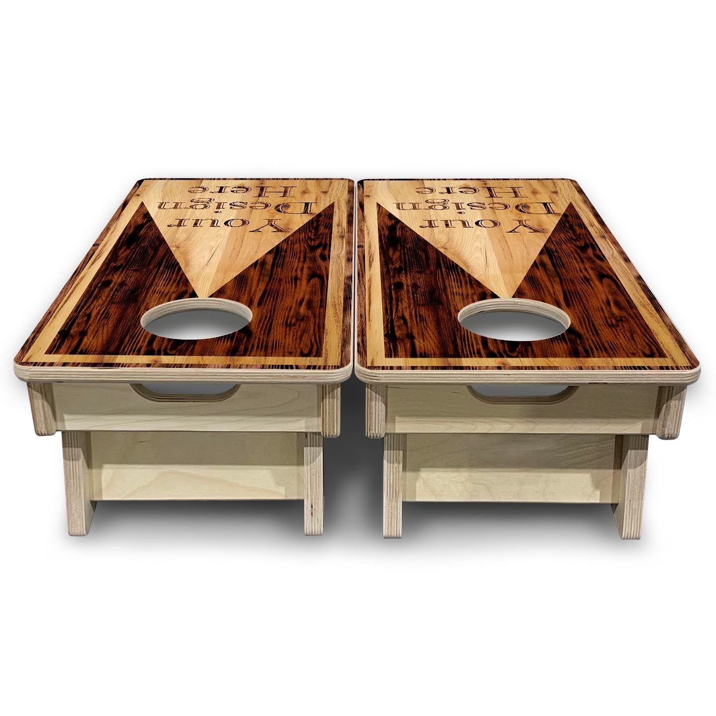 Custom Wooden Triangle - Mini or Vacation Size Cornhole Boards (Your Design Here) Cornhole Solutions