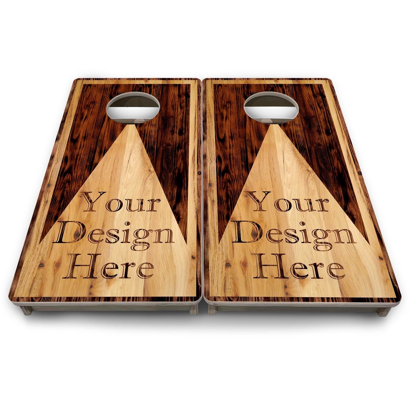Custom Wooden Triangle - Mini or Vacation Size Cornhole Boards (Your Design Here) Cornhole Solutions