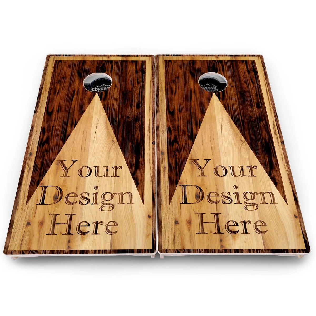 Add Your Logo Wooden Triangle Cornhole Boards – Pro Lite or Pro Elite