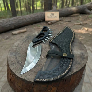 Handmade Persian-Inspired Hawkbill Knife with Black Micarta Handle Carbon Steel Blade