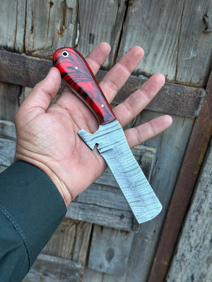 Crimson Razor Edge Bull Cutter Knife with Marbled Handle