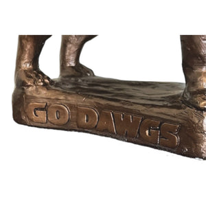 Bronze metal coating, Georgia Bulldogs Standing Mascot Table Top Stone Sculpture for Home Décor