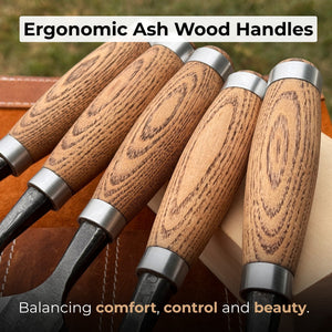 10-Piece Wood Carving Chisel Set by Sharky Forged Steel Tools — view 3