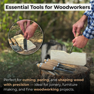 10-Piece Wood Carving Chisel Set by Sharky Forged Steel Tools — view 8