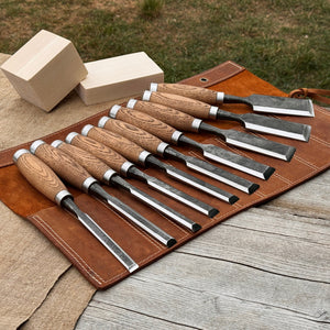 10-Piece Wood Carving Chisel Set by Sharky Forged Steel Tools — view 1