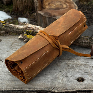 10 Pocket Leather Tool Roll