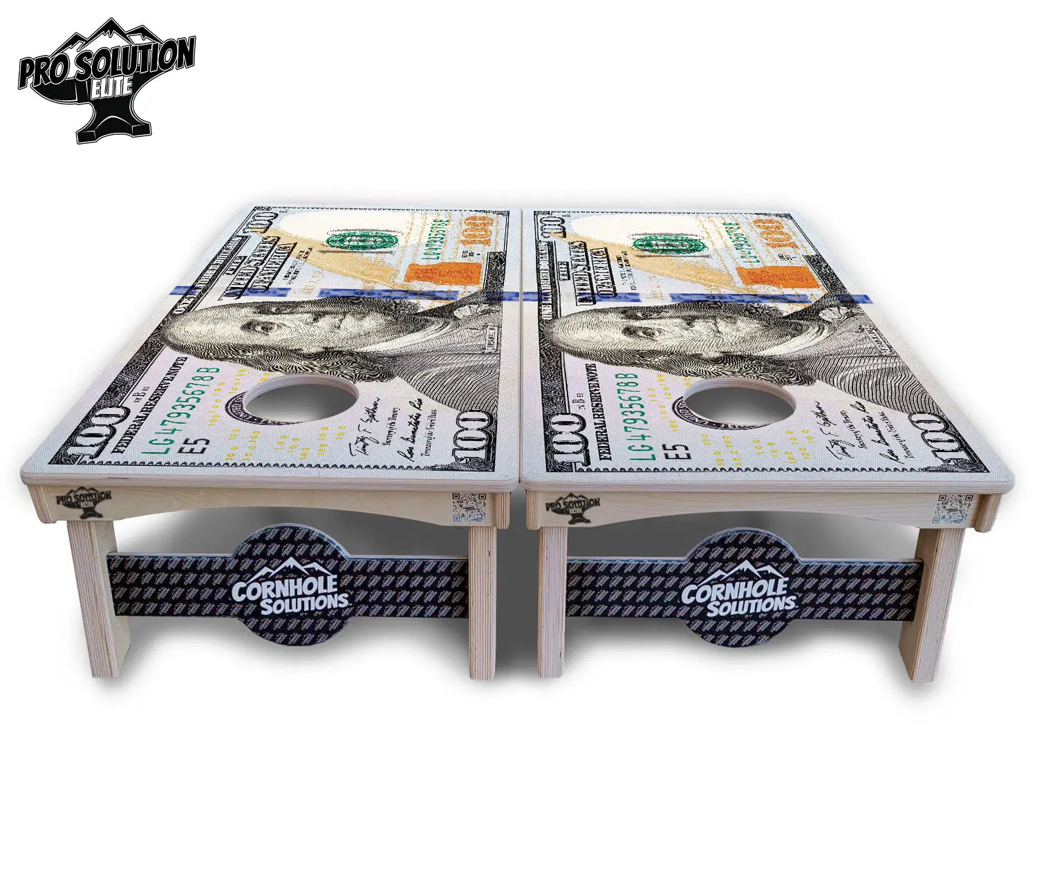 $100 Bill Cornhole Boards - Pro Solution Elite Series Cornhole Solutions