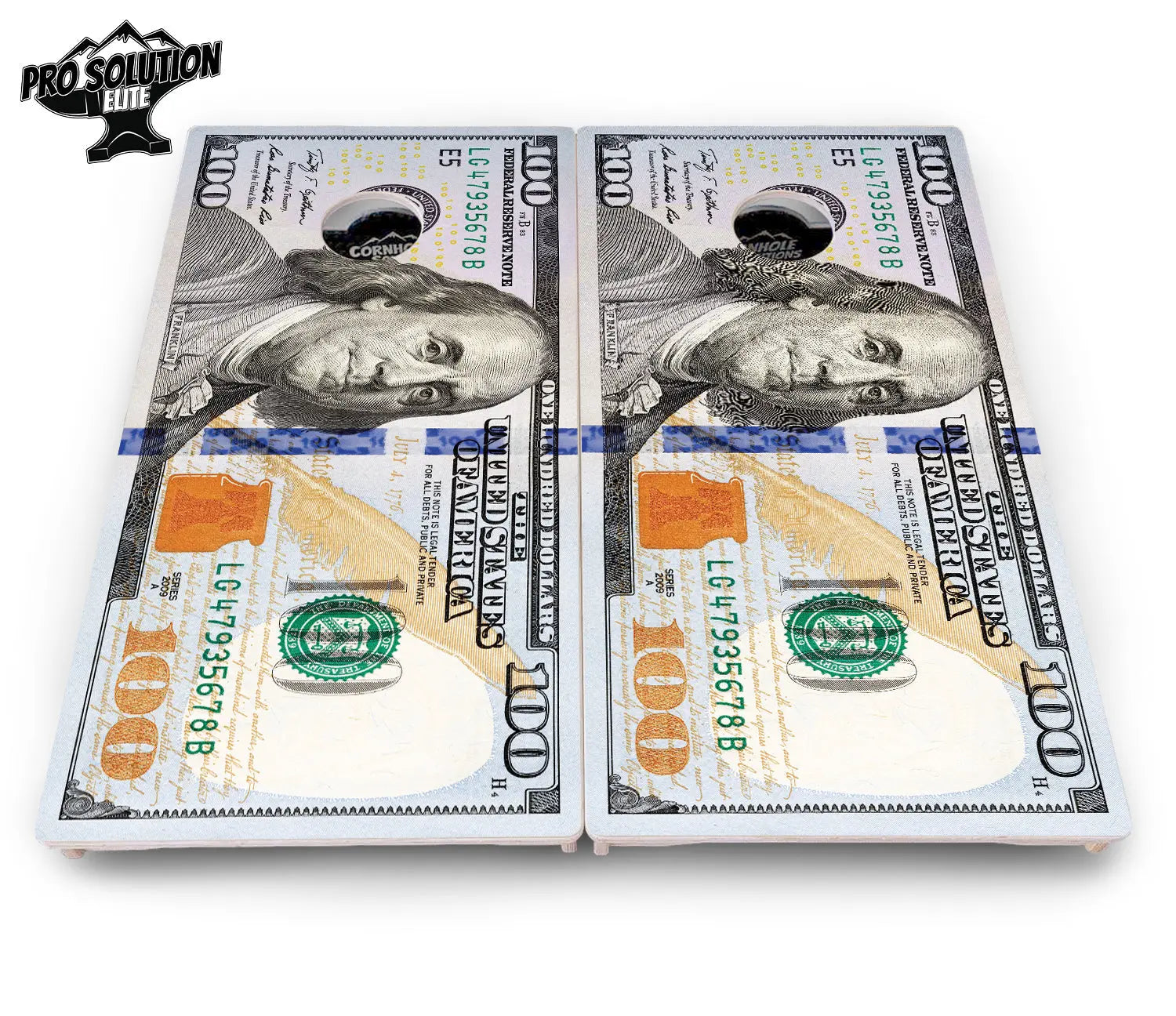 $100 Bill Cornhole Boards - Pro Solution Elite Series Cornhole Solutions