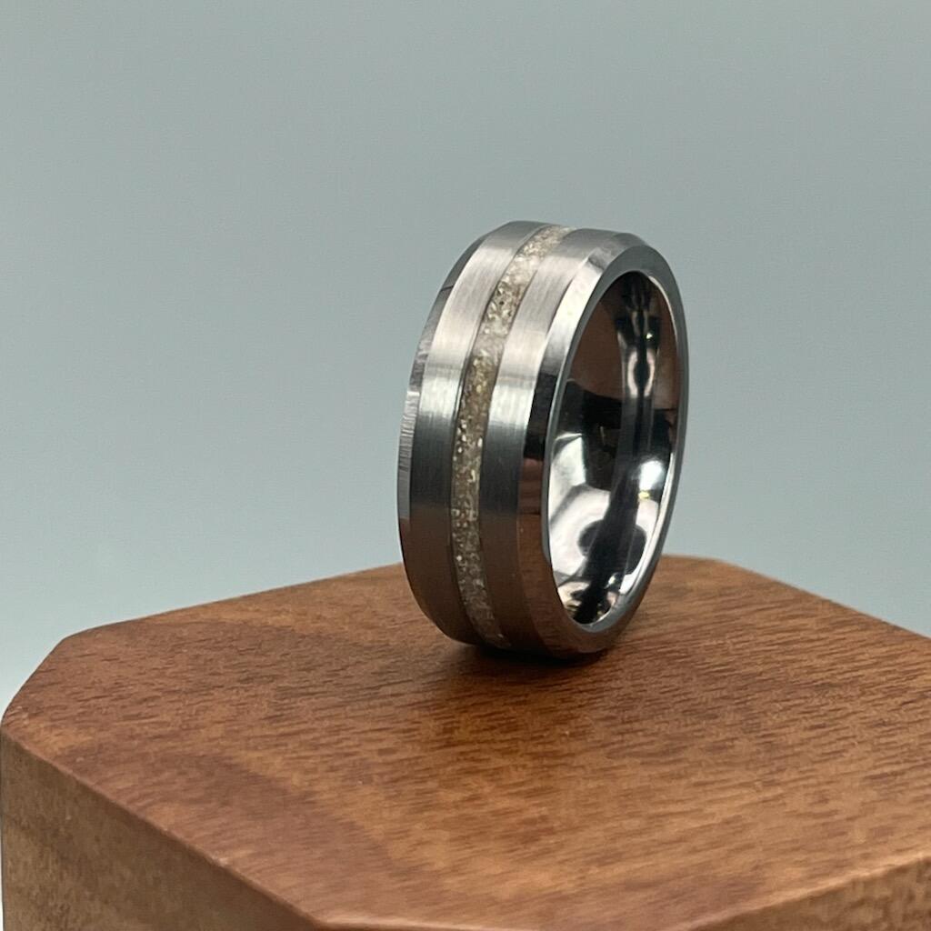 Thin Line of Love Tungsten Memorial Ring