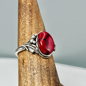 Red Jasper Weeping Willow - Tru-Stone Memorial Ring