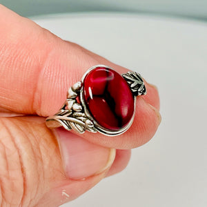 Red Jasper Weeping Willow - Tru-Stone Memorial Ring