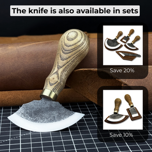 Small Leather Round Knife, 8 cm (3.15 inches)