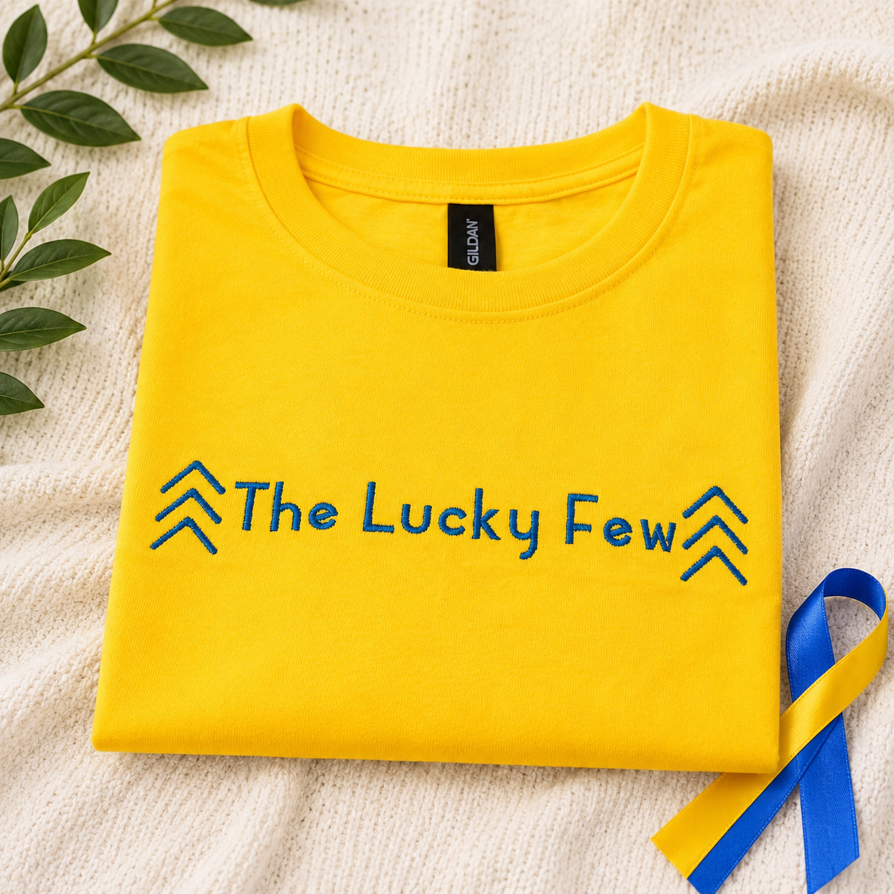 The Lucky Few Embroidered Shirt, Down Syndrome Awareness Tee