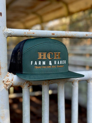 Alternate view of HCH Farm & Ranch Green 7-Panel Hat by High Cotton Hat Co