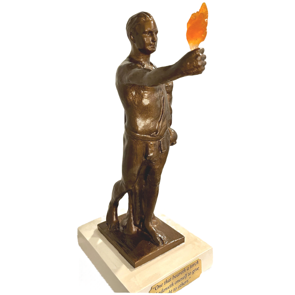 University of Tennessee Volunteers Torchbearer Stone Sculpture, real Bronze metal coating