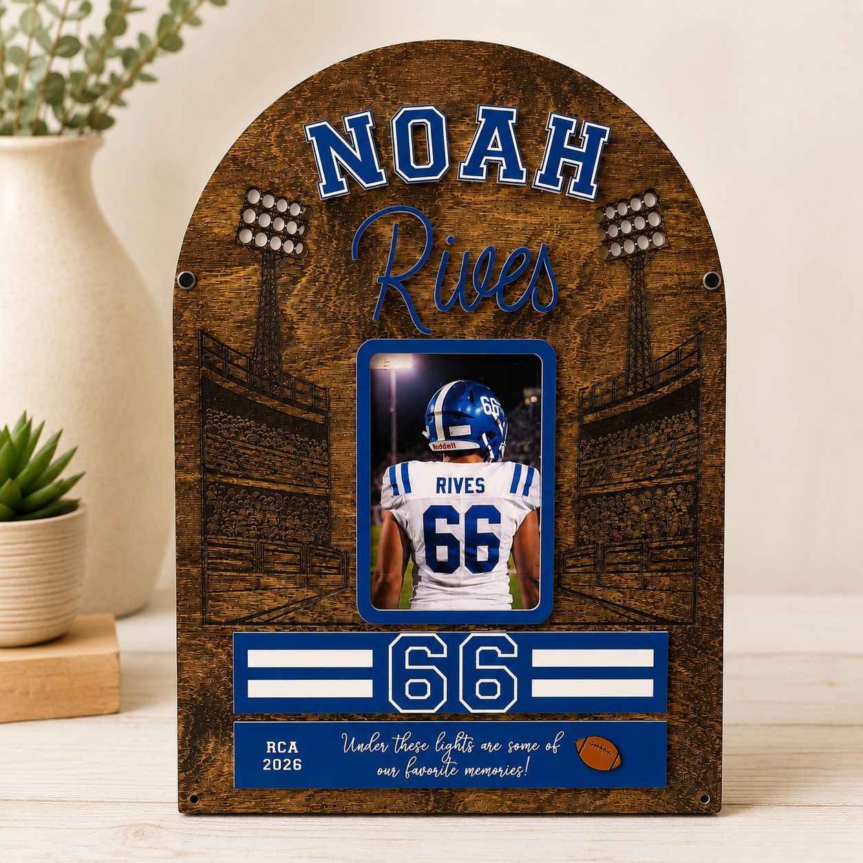 Personalized Football Keepsake Frame – Senior Night Gift