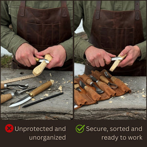 15 Pocket Leather Tool Roll