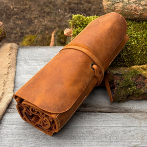15 Pocket Leather Tool Roll