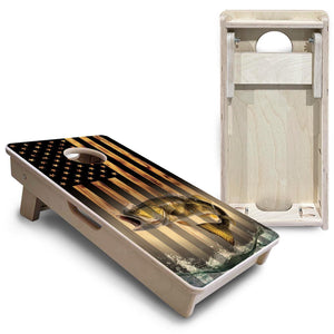 Hidden Deer & Fish Flag - Mini or Vacation Size Cornhole Boards Cornhole Solutions