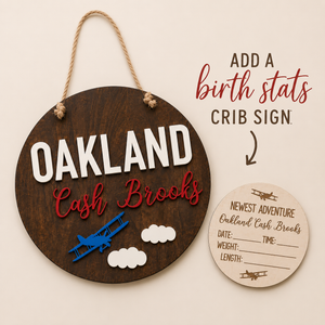 Custom Airplane Baby Name Sign