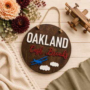 Custom Airplane Baby Name Sign