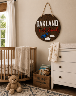 Custom Airplane Baby Name Sign