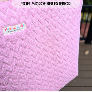 Large Pink Diaper Bag Tote, Handmade Baby Bag with Pockets, Teddy Bear Nursery Bag, Baby Shower Gift
