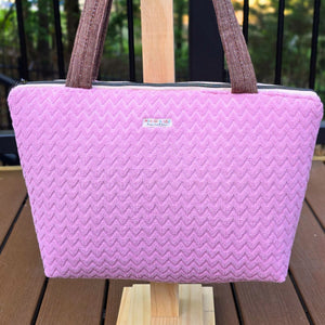 Large Pink Diaper Bag Tote, Handmade Baby Bag with Pockets, Teddy Bear Nursery Bag, Baby Shower Gift