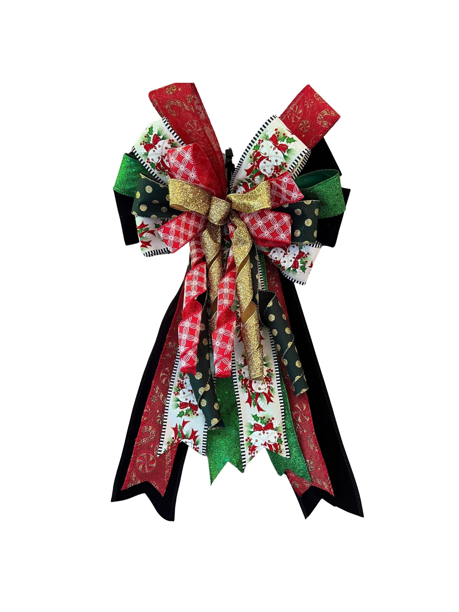 Red & Green Plaid Christmas Bow | Wreath Decor handmade by Bouge Creations