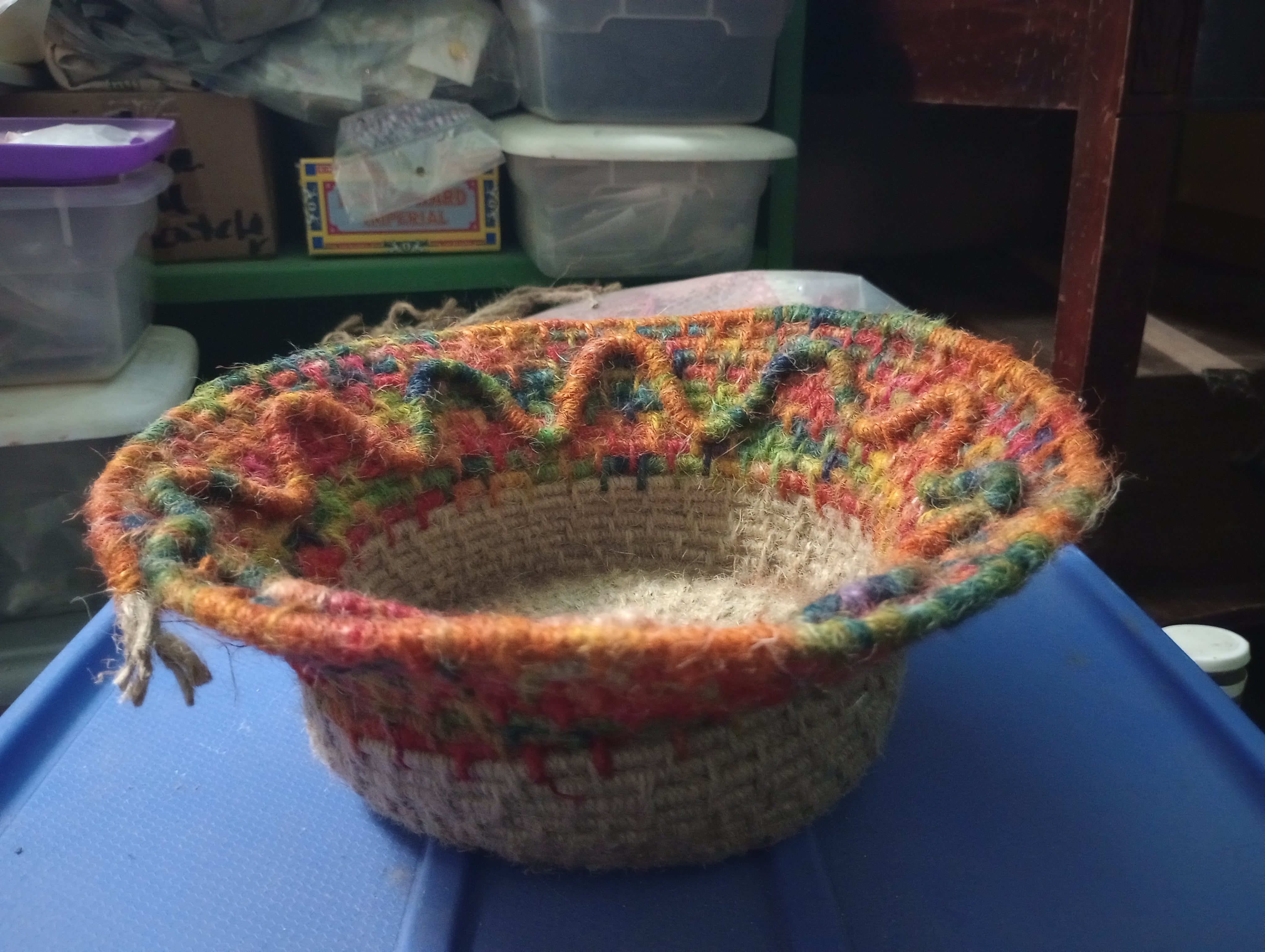 Hand-Dyed Jute Coiled Bowl