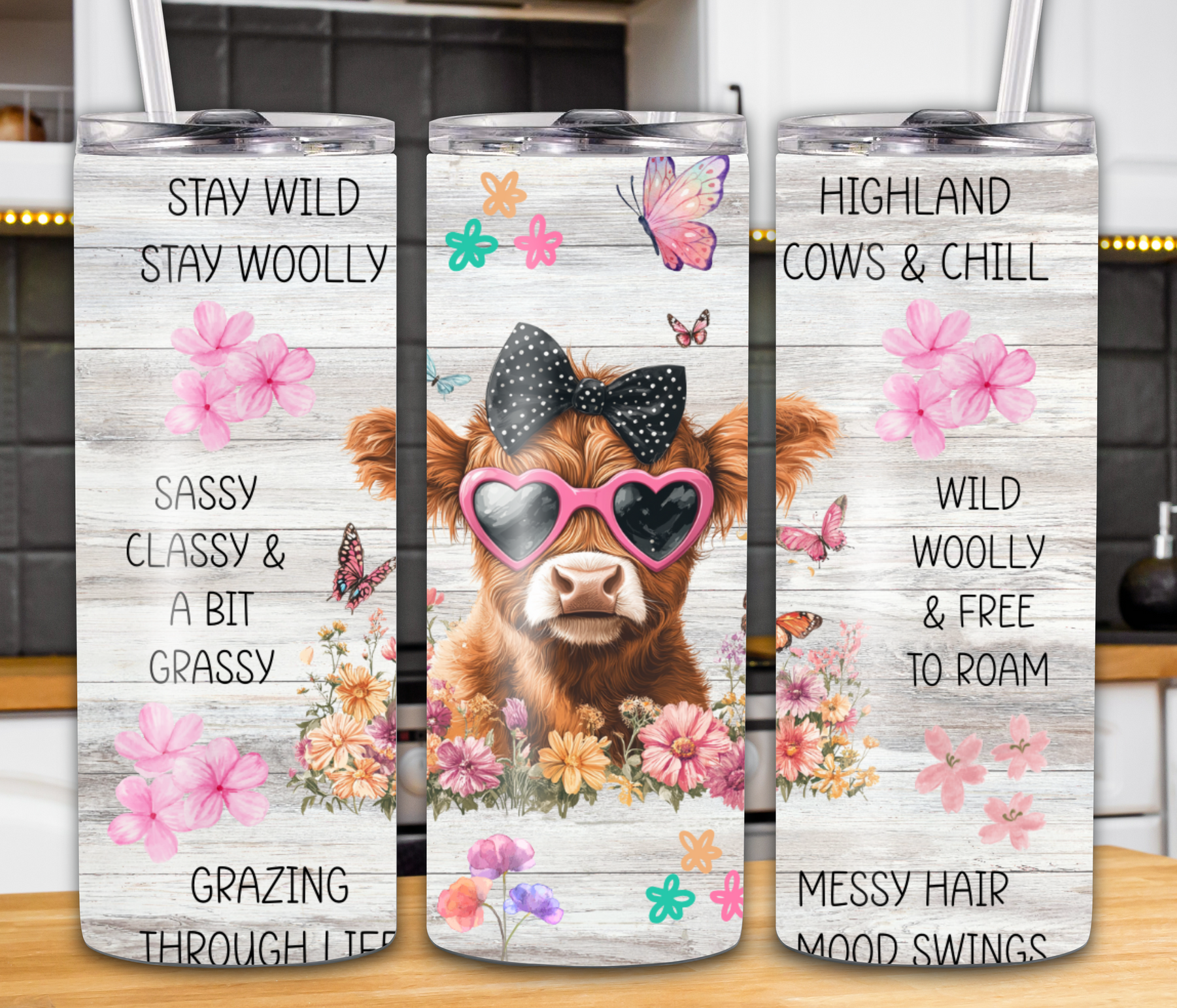 "Sassy Classy & A Bit Grassy" 20oz Cow Tumbler