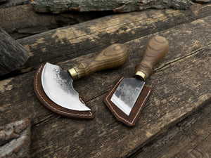 2-Piece Rounded and Angled Leather Knife Set