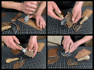 2-Piece Rounded and Angled Leather Knife Set