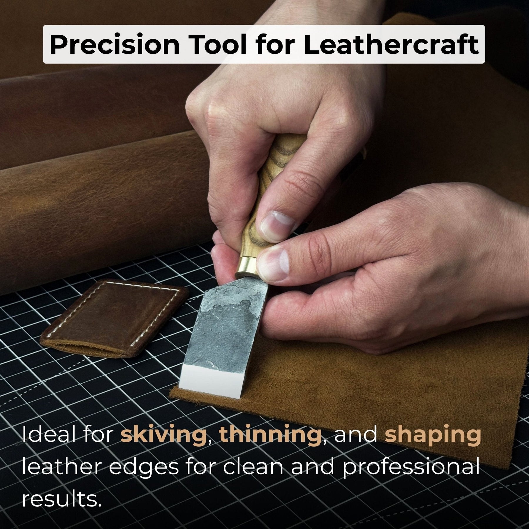 2-Piece Rounded and Straight Leather Knife Set