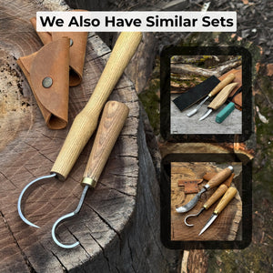 2-Piece Spoon Carving Hook Knife Set