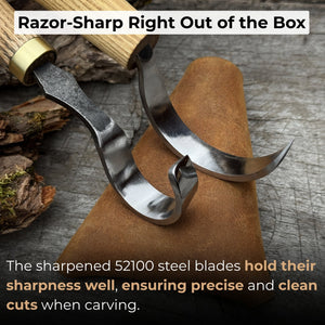 2-Piece Spoon Carving Hook Knife Set