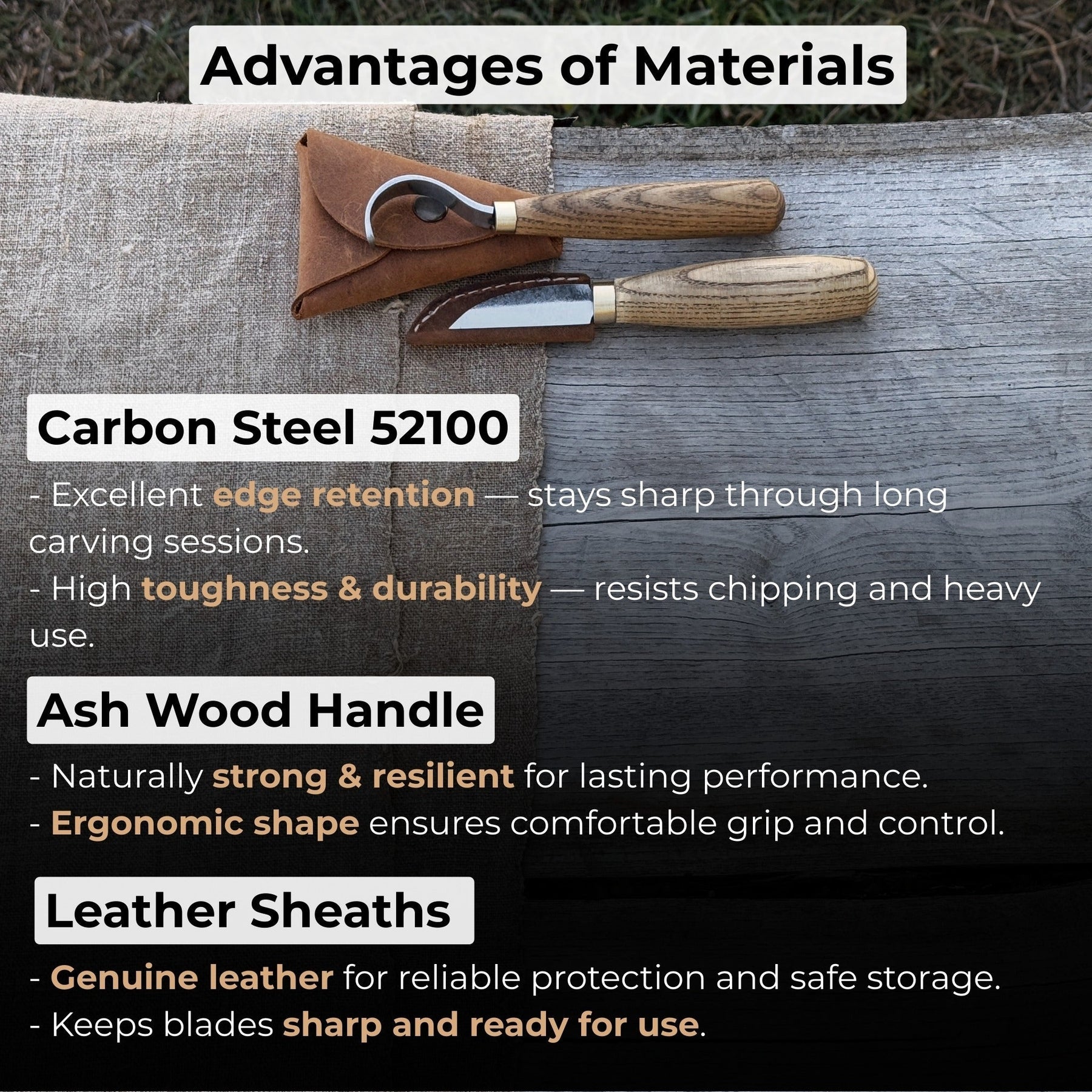 2-Piece Wood Carving Knife Set for Beginners