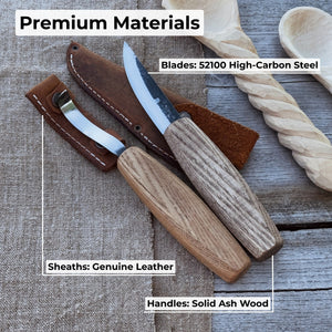 2-Piece Wooden Spoon Carving Set