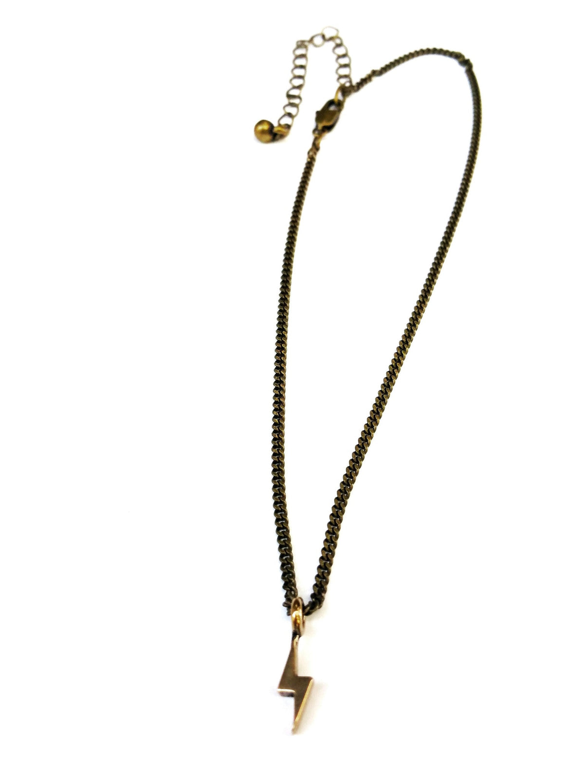 Mini Bolt Necklace - Bronze Choker Charm by Forged By Fire — view 1 of 4
