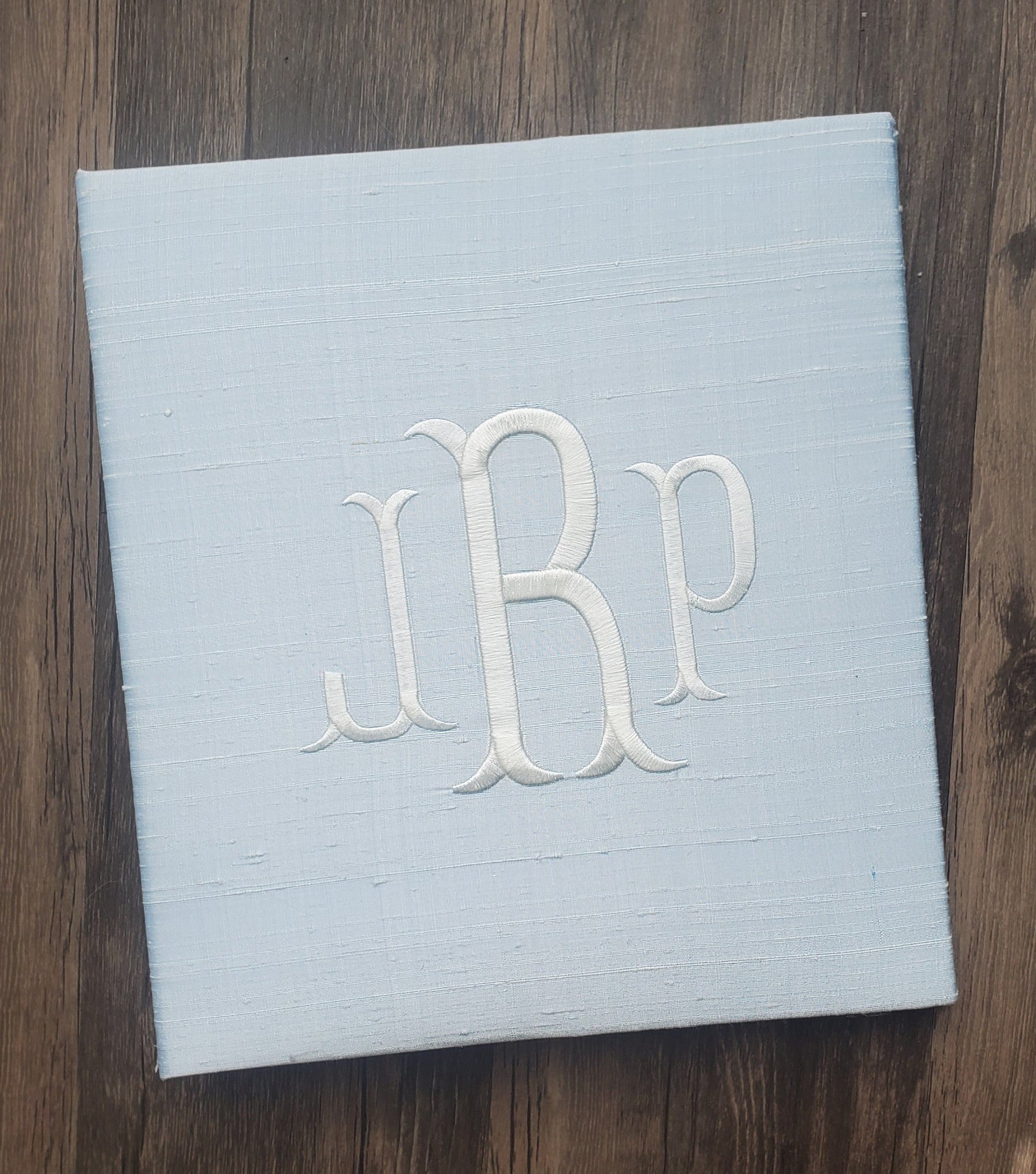 Baby Memory Book - Blue Silk (w/o Bow)