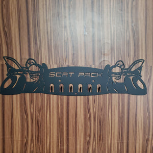 Dodge SRT Scat Pack Keychain Rack – Steel Wall Mounted Muscle Car Organizer