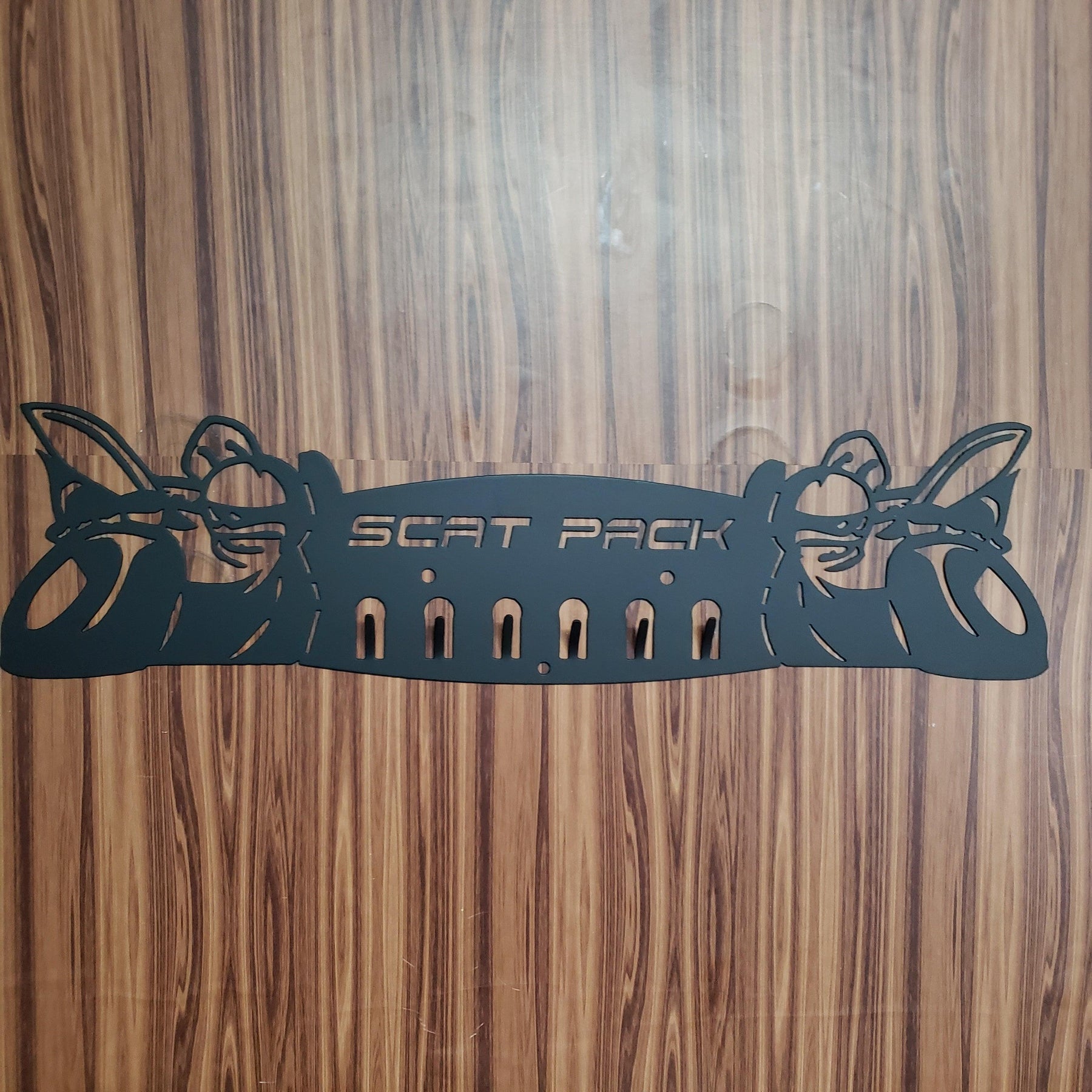 Dodge 30" SRT Scat Pack Towel, Coat, and Hat Rack – Steel Wall Organizer