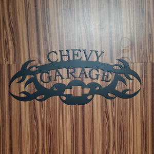 Chevy Garage Metal Sign – Custom Plasma Cut Steel Wall Decor for Garage, Shop, or Mancave