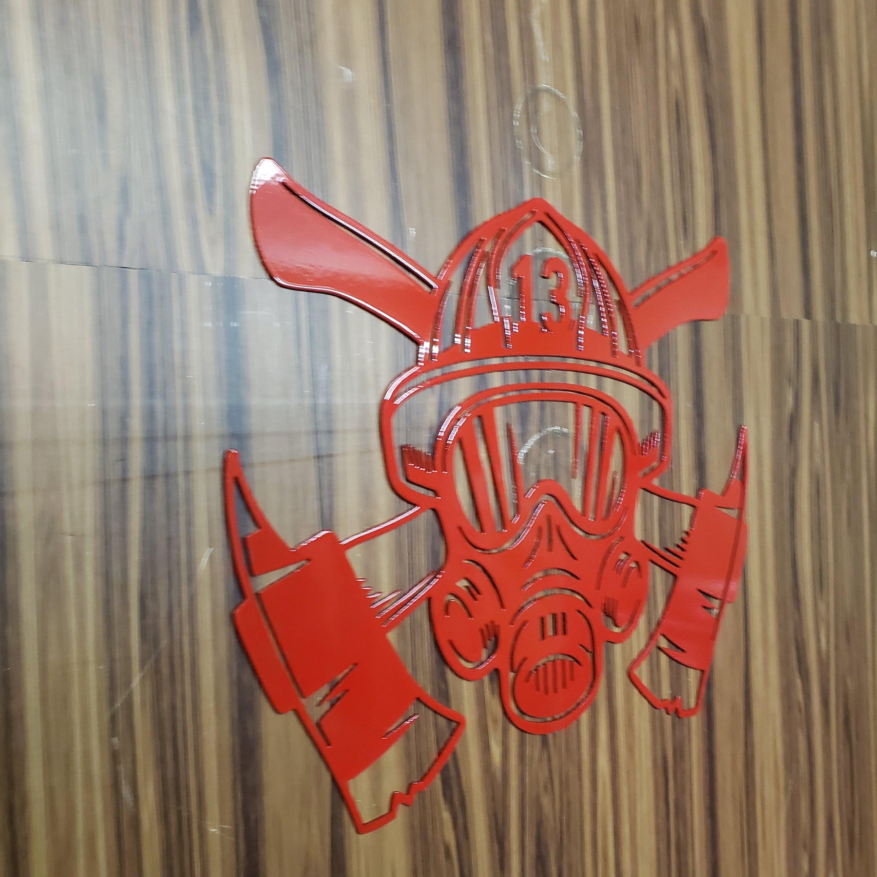 Custom Fireman Wall Art with Axe – Personalized Station Number – Firefighter Metal Plaque Memorial – Hero Gift