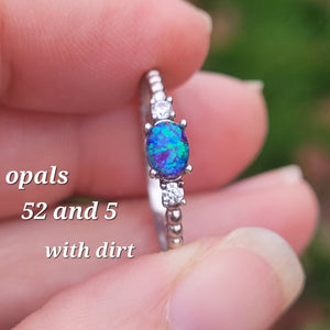 Stackable Memory Opal Ring Made w/ Cremation Ash, Dirt, Hair, or Sand