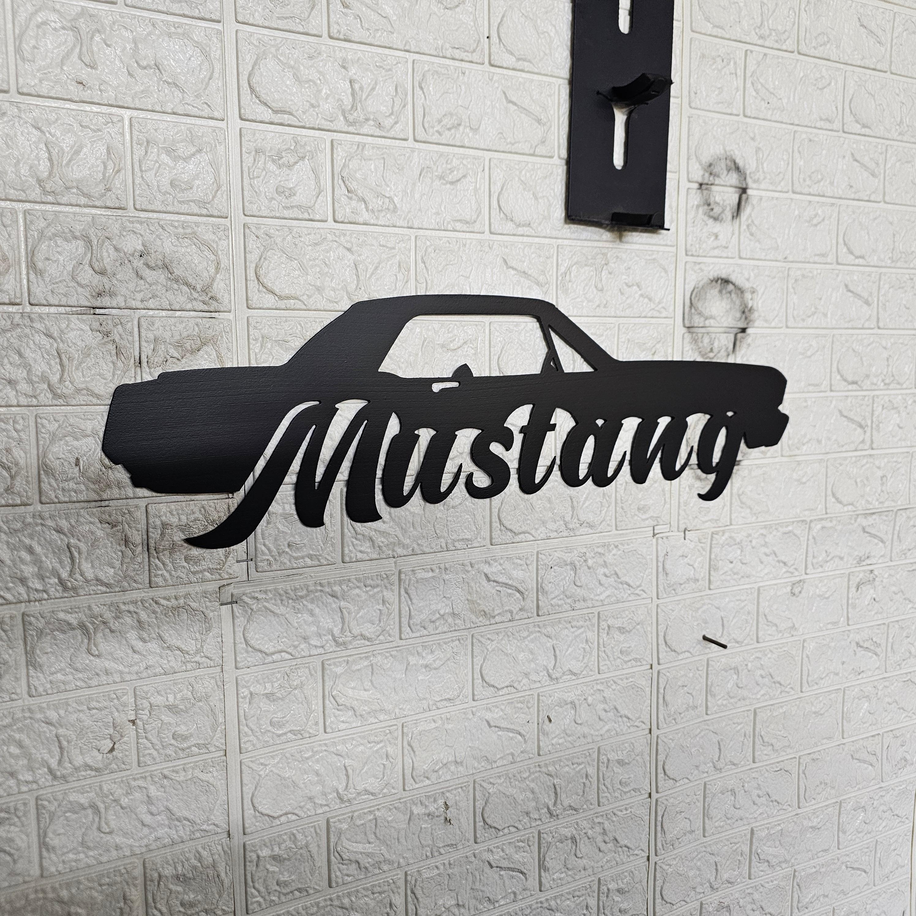 Classic Coupe Mustang Metal Wall Art – Vintage Car Silhouette Decor for Garage, Office, or Mancave, Custom Powder Coated Steel
