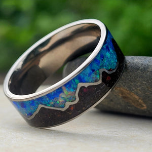 Keepsake Memory Ring "Mountains On My Mind" Titanium Band