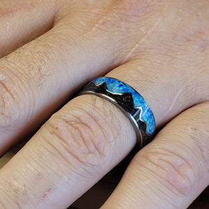 Keepsake Memory Ring "Mountains On My Mind" Titanium Band