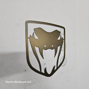 Dodge Viper Logo Steel Wall Art – 14"x14" Modern Mopar Garage Decor