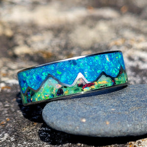 Mountains of Fire & Ice Ring - Titanium Ring